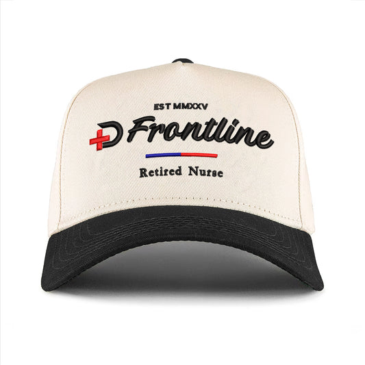 PRE-ORDER 'RETIRED NURSE' Premium Wool Blend Snap Back- Cream/Black