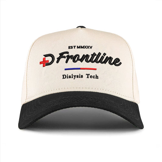 PRE-ORDER 'DIALYSIS TECH'  Premium Wool Blend Snap Back- Cream/Black